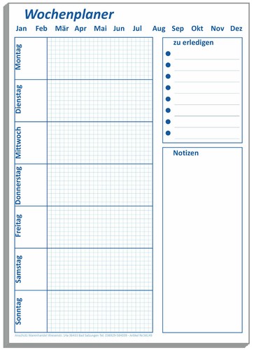 Wochenplaner notizblock to - wochenplaner, a5